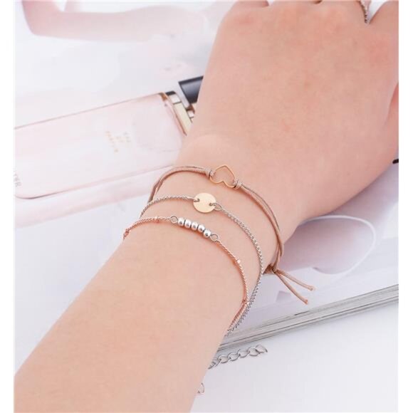 Women Layered Bracelet Set Assorted Beaded Multiple‎ Stackable Wrap Bangle Set - Picture 3 of 5